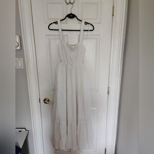 Abercrombie & Fitch Scrunchie Strap Cutout Maxi Dress (Size M, White)